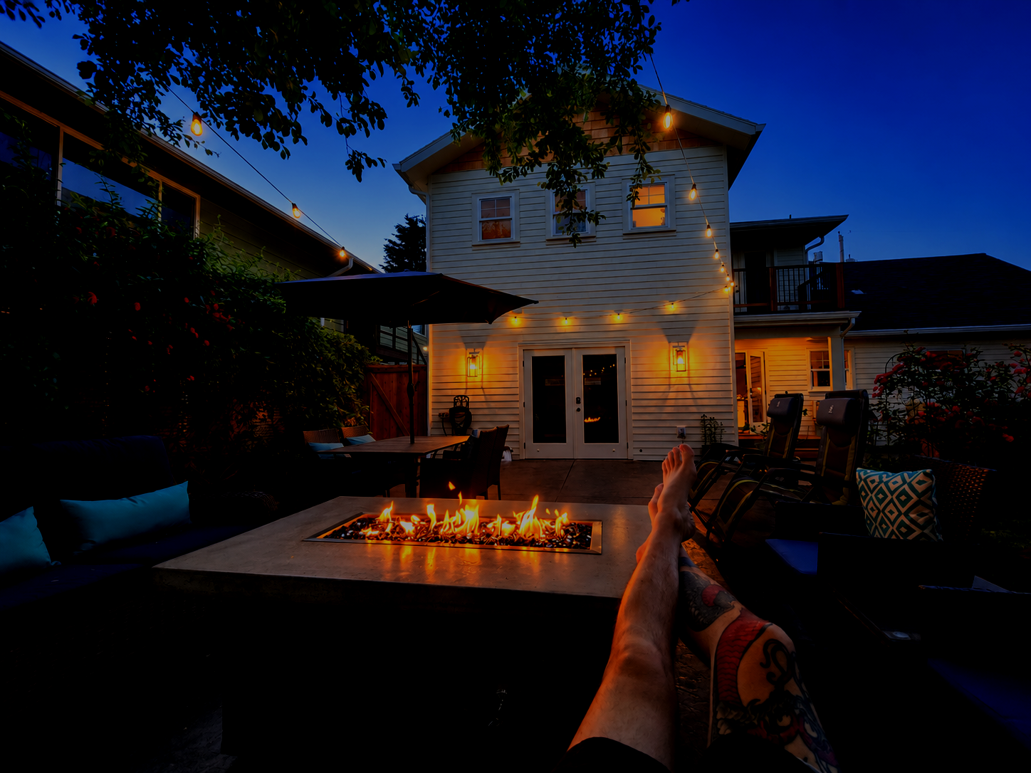 Southeast Hawthorne Portland whole home addition and backyard fire pit